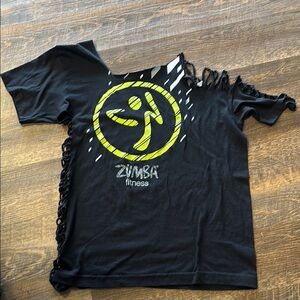 Zumba Fitness Black and Yellow Cutout T-Shirt